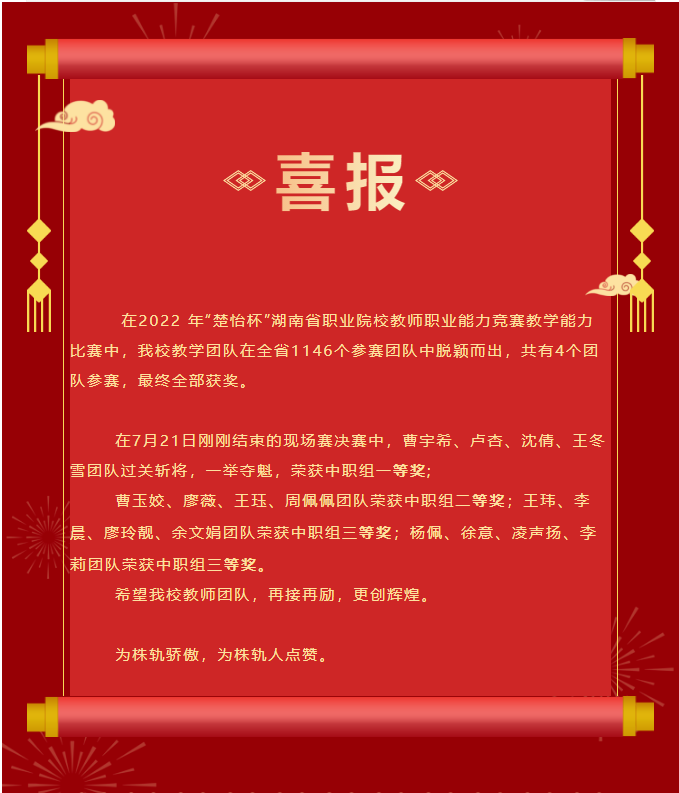 一個省一等獎，一個省二等獎，二個省三等獎，株軌在閃耀